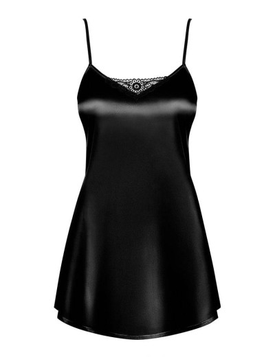 Сексуальная сорочка Obsessive SATINIA BABYDOLL черный, Цвет: черный, Размеры: S/M, изображение 3