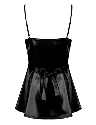 Сексуальная сорочка Obsessive SATINIA BABYDOLL черный, Цвет: черный, Размеры: S/M, изображение 4