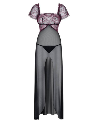 Сексуальная сорочка Obsessive SEDUSIA GOWN, Цвет: черный, Размеры: S/M, изображение 5