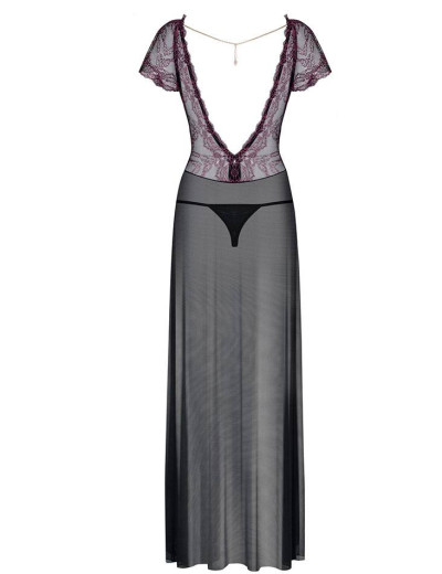 Сексуальная сорочка Obsessive SEDUSIA GOWN, Цвет: черный, Размеры: S/M, изображение 6