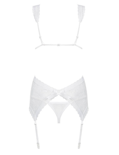 Корсет c трусиками Obsessive  SWANITA CORSET белый, Цвет: белый, Размеры: S/M, изображение 6