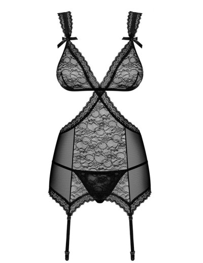 Корсет c трусиками Obsessive SWANITA CORSET черный, Цвет: черный, Размеры: L/XL, изображение 5