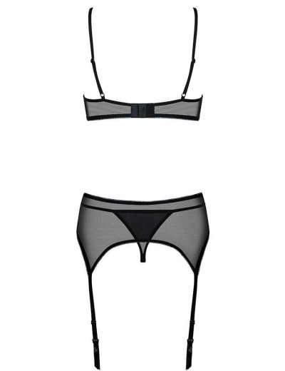 Сексуальный комплект с поясом Obsessive GREYLA SET серый/черный, Цвет: серый, Размеры: S/M, изображение 5