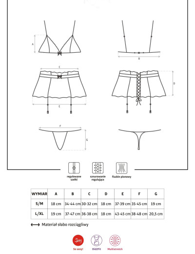 Сексуальный комплект с поясом Obsessive KISSELENT SET, Цвет: черный, Размеры: S/M, изображение 6