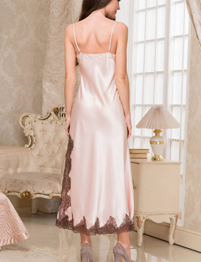 Сорочка шелковая длинная Mia-Amore MARILIN 3104 пудра, Цвет: пудра, Размеры: L, изображение 2
