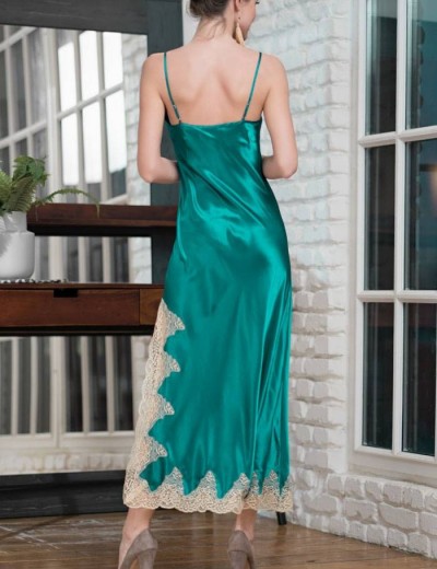 Сорочка шелковая длинная Mia-Amore MARILIN DELUXE 3444 изумрудный, Цвет: изумрудный, Размеры: XL, изображение 2