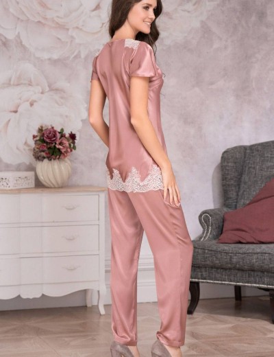 Шелковый комплект с брюками Mia-Amore MARILIN DELUXE 3446 чайная роза, Цвет: чайная роза, Размеры: S, изображение 2