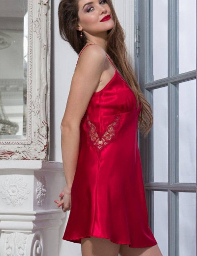 Сорочка атласная Mia-Mella MIRABELLA 2071 красный, Цвет: красный, Размеры: L, изображение 2