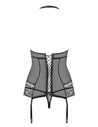 Корсет с трусиками Obsessive 838 CORSET черный, Цвет: черный, Размеры: S/M, изображение 4