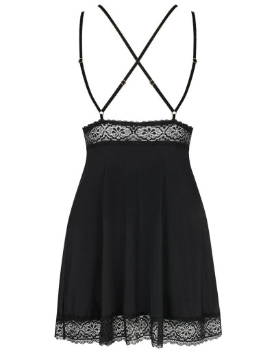 Сорочка бэби-долл с уплотненной чашкой Obsessive LOLITTE BABYDOLL, Цвет: черный, Размеры: L/XL, изображение 6