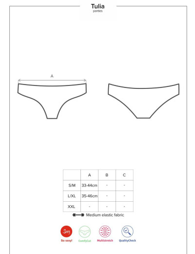 Кружевные трусики бразилиана Obsessive TULIA PANTIES, Цвет: черный/розовый, Размеры: L/XL, изображение 5