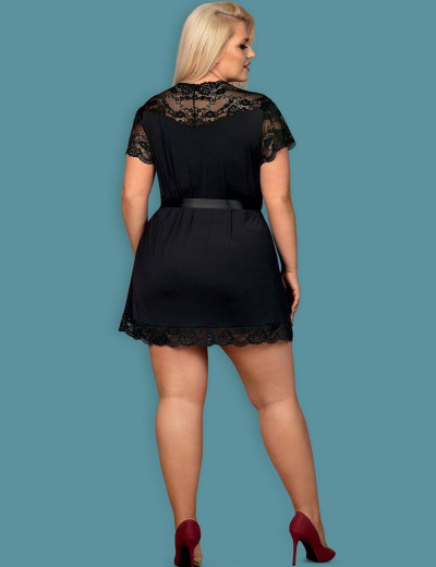 Пеньюар Obsessive 810 PEI черный, Цвет: черный, Размеры: L/XL, изображение 4