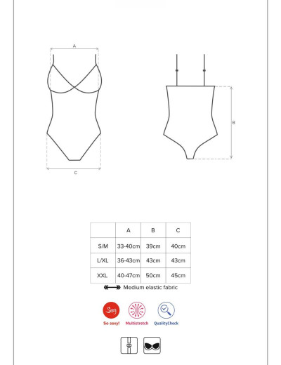 Эротическое боди с уплотненной чашкой Obsessive 810 TED черный, Цвет: черный, Размеры: L/XL, изображение 5