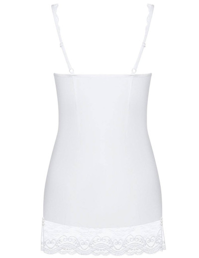 Сексуальная сорочка Obsessive MIAMOR CHEMISE белый, Цвет: белый, Размеры: S/M, изображение 4