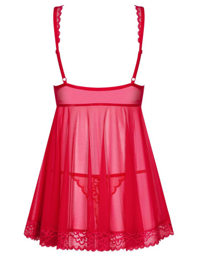 Бэби-долл с уплотненными чашками Obsessive ROUGEBELLE BABYDOLL, Цвет: красный, Размеры: S/M, изображение 4 Бэби-долл с уплотненными чашками Obsessive ROUGEBELLE BABYDOLL, Цвет: красный, Размеры: S/M, изображение 4