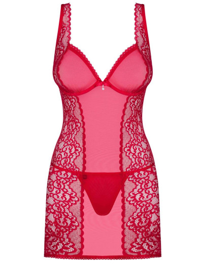 Сексуальная сорочка с уплотненной чашкой Obsessive ROUGEBELLE CHEMISE, Цвет: красный, Размеры: L/XL, изображение 3 Сексуальная сорочка с уплотненной чашкой Obsessive ROUGEBELLE CHEMISE, Цвет: красный, Размеры: L/XL, изображение 3