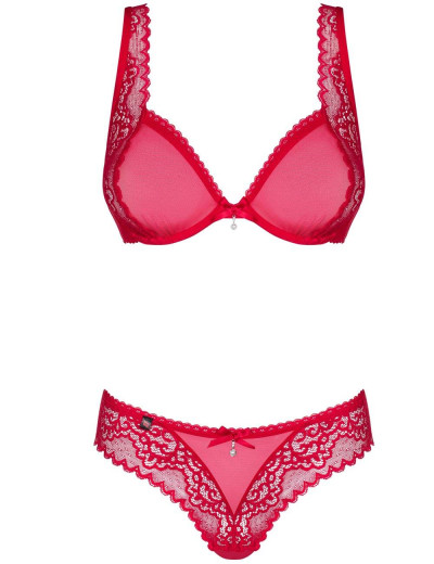 Сексуальный комплект Obsessive ROUGEBELLE SET, Цвет: красный, Размеры: L/XL, изображение 3 Сексуальный комплект Obsessive ROUGEBELLE SET, Цвет: красный, Размеры: L/XL, изображение 3