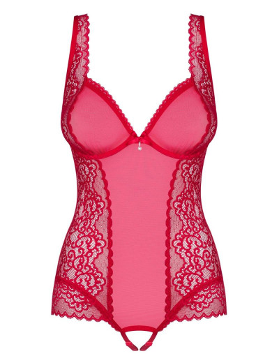Сексуальное боди Obsessive ROUGEBELLE TEDDY, Цвет: красный, Размеры: S/M, изображение 3