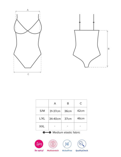 Сексуальное боди Obsessive ROUGEBELLE TEDDY, Цвет: красный, Размеры: S/M, изображение 5