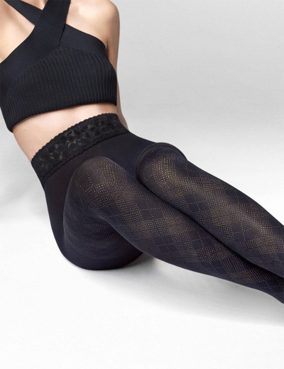 Фантазийные колготки Marilyn EMMY R18 60 den чёрный, Цвет: чёрный, Размеры: 3/4, изображение 2