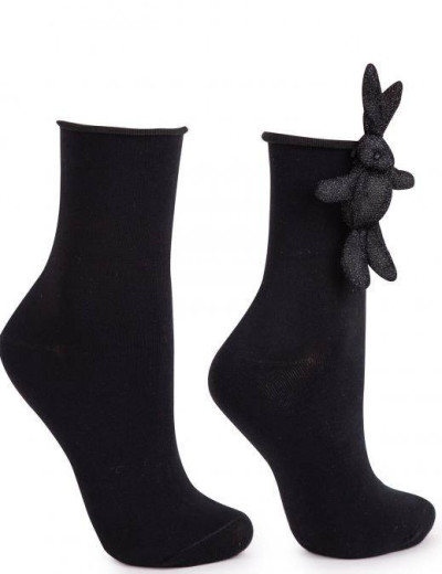 Носки женские Marilyn COTTON FUNNY BUNNY черный, Цвет: черный, Размеры: UN, изображение 2