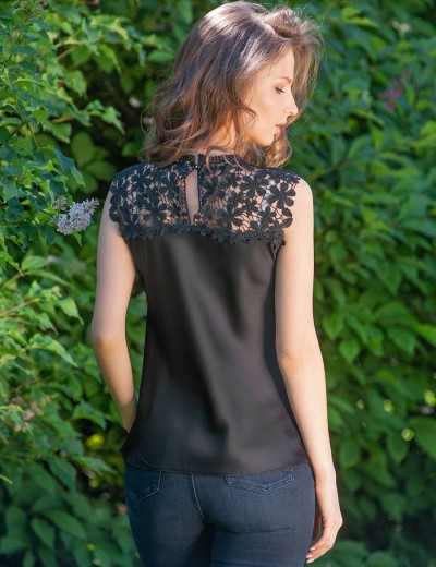 Атласный топ с кружевом Mia-Amore MILAN 8325 черный, Цвет: черный, Размеры: S, изображение 2 Атласный топ с кружевом Mia-Amore MILAN 8325 черный, Цвет: черный, Размеры: S, изображение 2