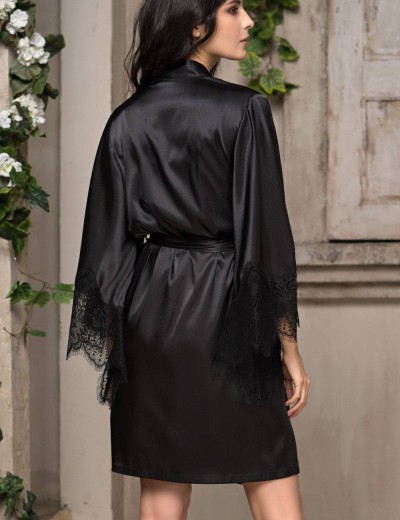 Халат-кимоно Mia-Amore AFRODITA 2163 черный, Цвет: черный, Размеры: XS, изображение 2