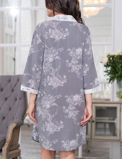 Туника вискозная Mia-Mella COLLETT 6527, Цвет: серый+белый, Размеры: S/M, изображение 2