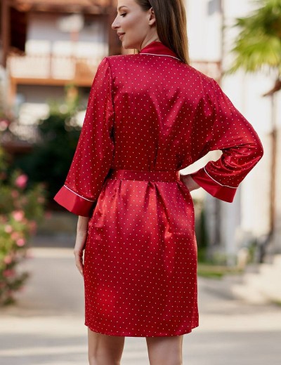 Халат-кимоно атласный Mia-Amore DOROTHY 8703 красный, Цвет: красный, Размеры: XS, изображение 2