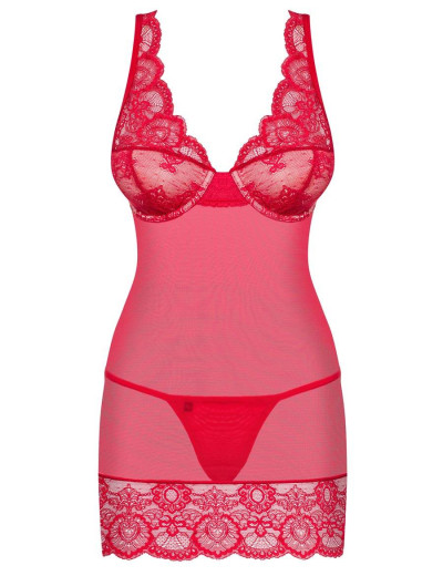 Сексуальная сорочка Obsessive 853 CHE-1 красный, Цвет: красный, Размеры: L/XL, изображение 3