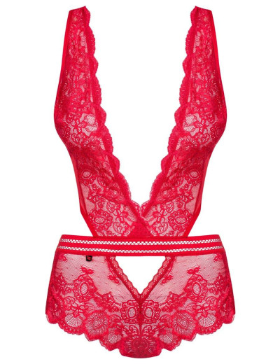 Эротическое боди Obsessive 853 TED-1 красный, Цвет: красный, Размеры: S/M, изображение 3
