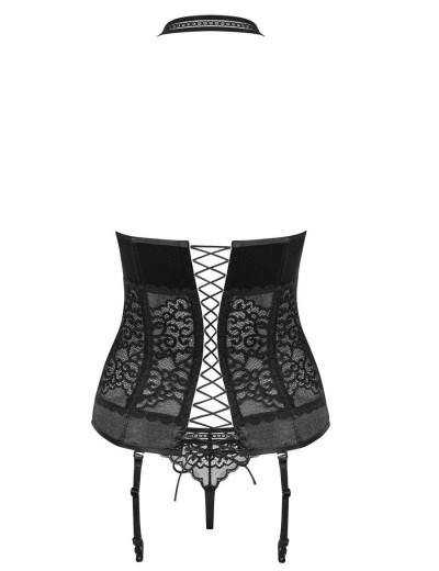 Корсет с трусиками Obsessive AILAY CORSET, Цвет: черный, Размеры: L/XL, изображение 4