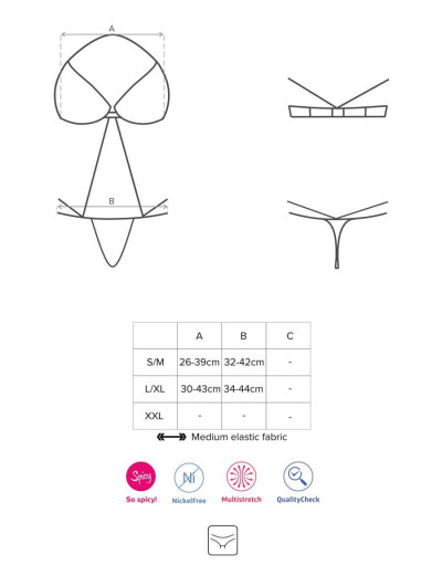 Сексуальное боди Obsessive DARKIE CROTHLESS BODY, Цвет: черный, Размеры: L/XL, изображение 5