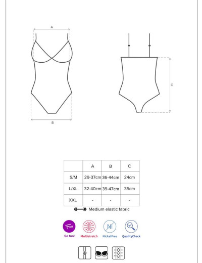 Ролевой костюм-боди игривой горничной Obsessive MAID, Цвет: темно-синий, Размеры: S/M, изображение 5