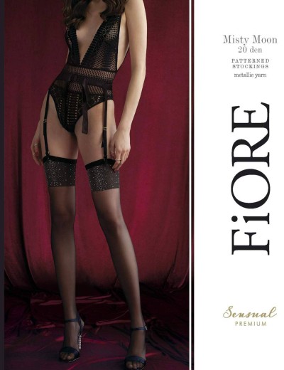 Чулки под пояс Fiore 4068/O MISTY MOON 20 den, Цвет: черный, Размеры: 3, изображение 2