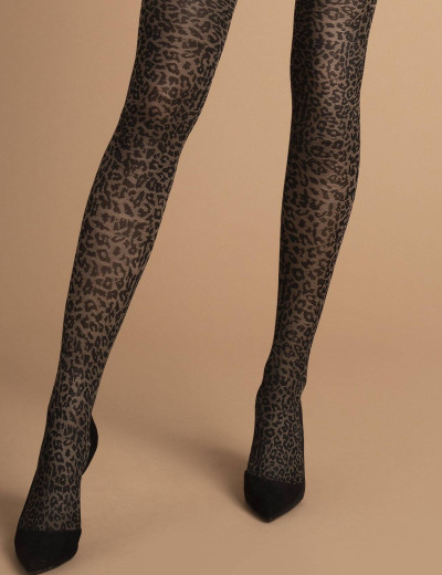 Фантазийные колготки Fiore 9063/Z MACCHIATA 60 den, Цвет: черный/беж, Размеры: 4, изображение 2