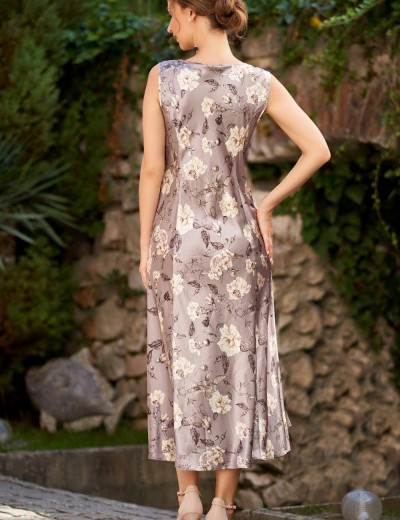 Шелковая сорочка длинная Mia-Amore GRACIA 3588, Цвет: серый, Размеры: L, изображение 2