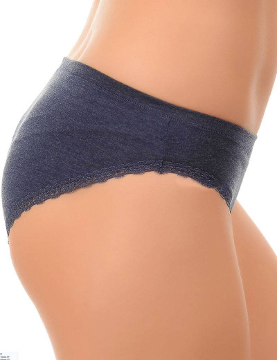 Трусы слипы хлопковые Sielei I PERFETTI 1255 SLIP blu melange, Цвет: blu melange (синий), Размеры: 3XL, изображение 3