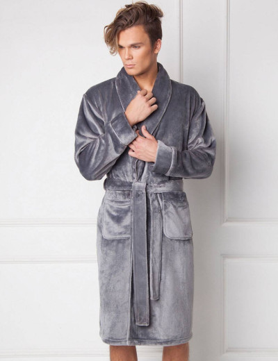 Теплый мужской халат Aruelle HENRY DARK GREY, Цвет: серый, Размеры: S, изображение 3 Теплый мужской халат Aruelle HENRY DARK GREY, Цвет: серый, Размеры: S, изображение 3