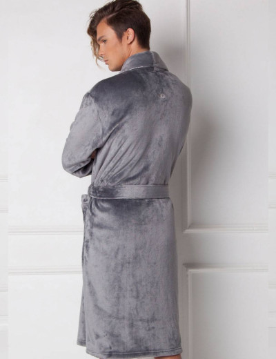 Теплый мужской халат Aruelle HENRY DARK GREY, Цвет: серый, Размеры: S, изображение 2 Теплый мужской халат Aruelle HENRY DARK GREY, Цвет: серый, Размеры: S, изображение 2