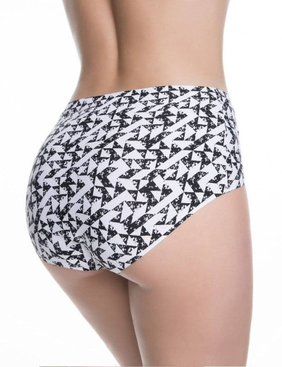 Трусы слипы высокие бесшовные Julimex OPTIC MAXI, Цвет: черный/белый, Размеры: S, изображение 2