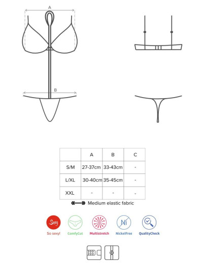 Сексуальное боди Obsessive AILAY BODY, Цвет: черный, Размеры: L/XL, изображение 5