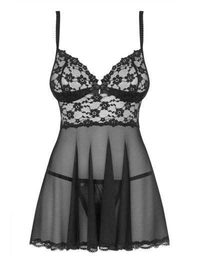 Бэби-долл + стринги Obsessive LETICA BABYDOLL, Цвет: черный, Размеры: S/M, изображение 5