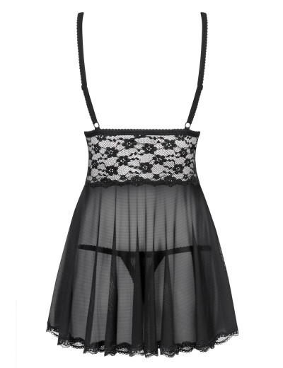 Бэби-долл + стринги Obsessive LETICA BABYDOLL, Цвет: черный, Размеры: S/M, изображение 6