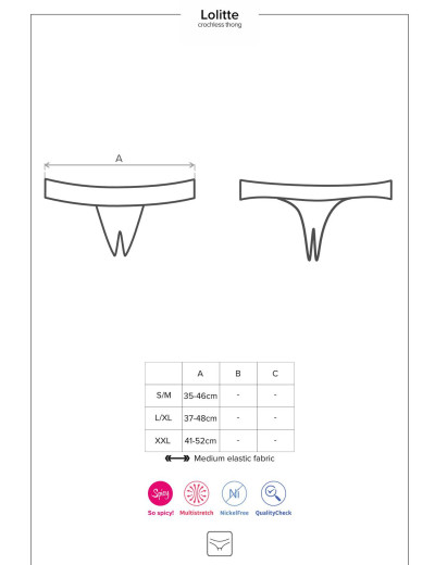 Эротические трусики  Obsessive LETICA CROTCHLESS THONG, Цвет: черный, Размеры: S/M, изображение 5