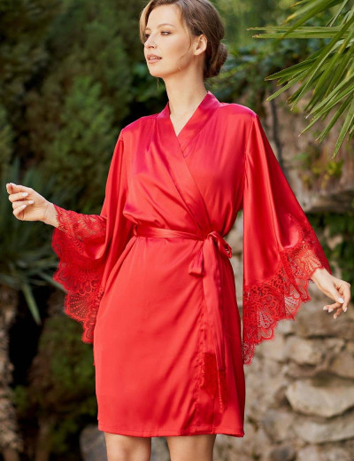 Халат-кимоно Mia-Amore AFRODITA 2163 красный, Цвет: красный, Размеры: XS, изображение 3