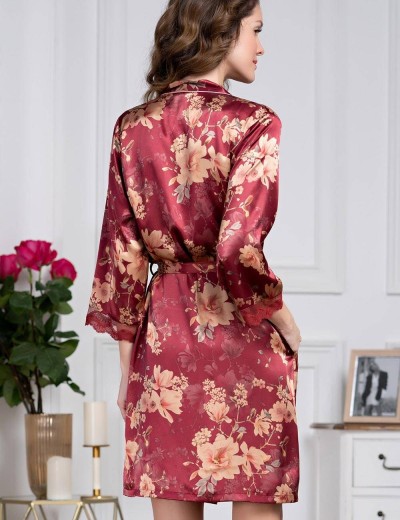 Шелковый халат-кимоно Mia-Amore BURGUNDIA 3623, Цвет: бургундия, Размеры: 2XL/3XL, изображение 2