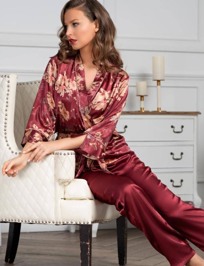 Шелковый комплект-тройка Mia-Amore BURGUNDIA 3626, Цвет: бургундия, Размеры: M, изображение 4