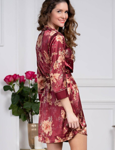 Рубашка-халат из шелка Mia-Amore BURGUNDIA 3627, Цвет: бургундия, Размеры: 2XL, изображение 3