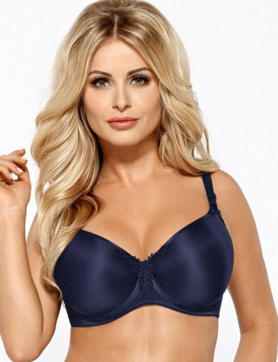 Мягкий формованный бюстгальтер Mefemi ANITA U minimizer темно-синий, Цвет: темно-синий, Размеры: 65F, изображение 3